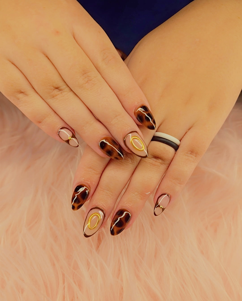 Pink and white French tip nail enhancement - Allure Nail Spa work