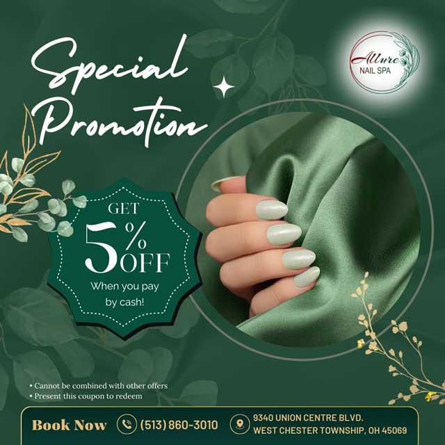 Special promotion on nail enhancement services at Allure Nail Spa